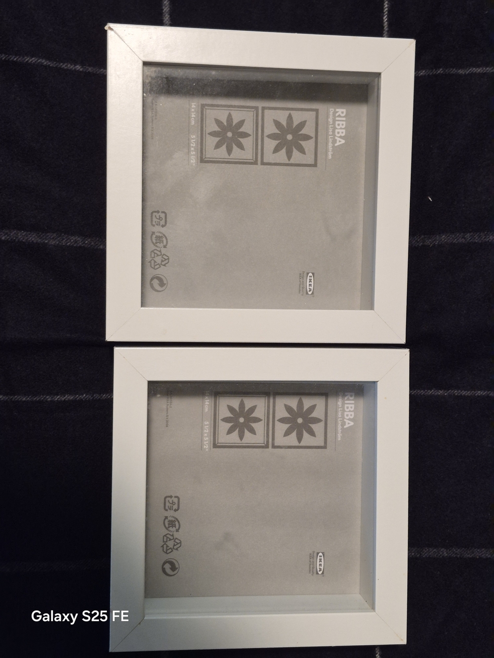 Set of 2 IKEA Ribba White Shadow Box Display Frames 5.5x5.5